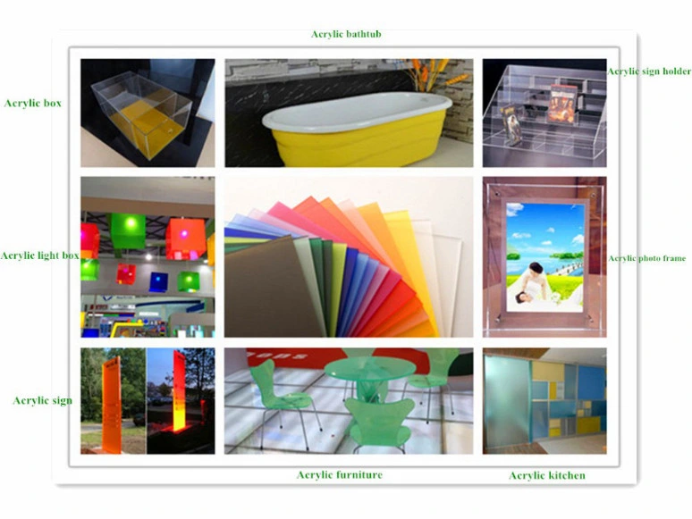 Colorful Cast Acrylic Sheets PMMA Glass for Interior Decoration 3mm